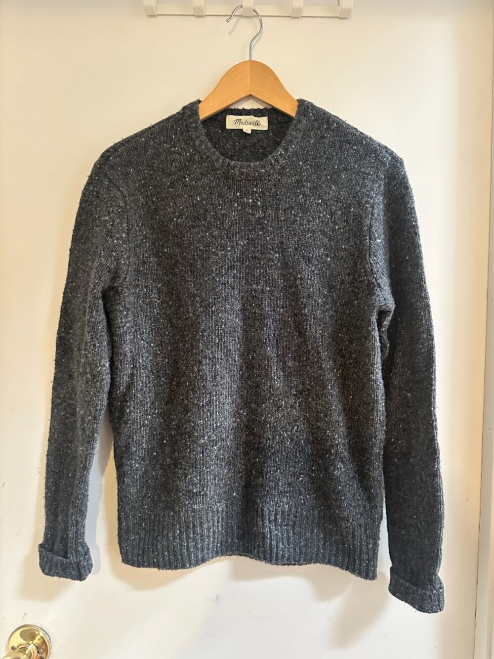 Madewell Charcoal Marled Merino Wool Sweater, Size XS